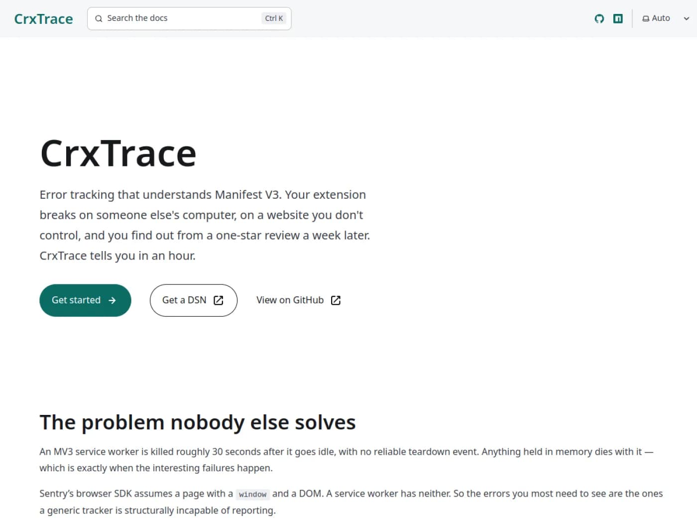CrxTrace — interface preview
