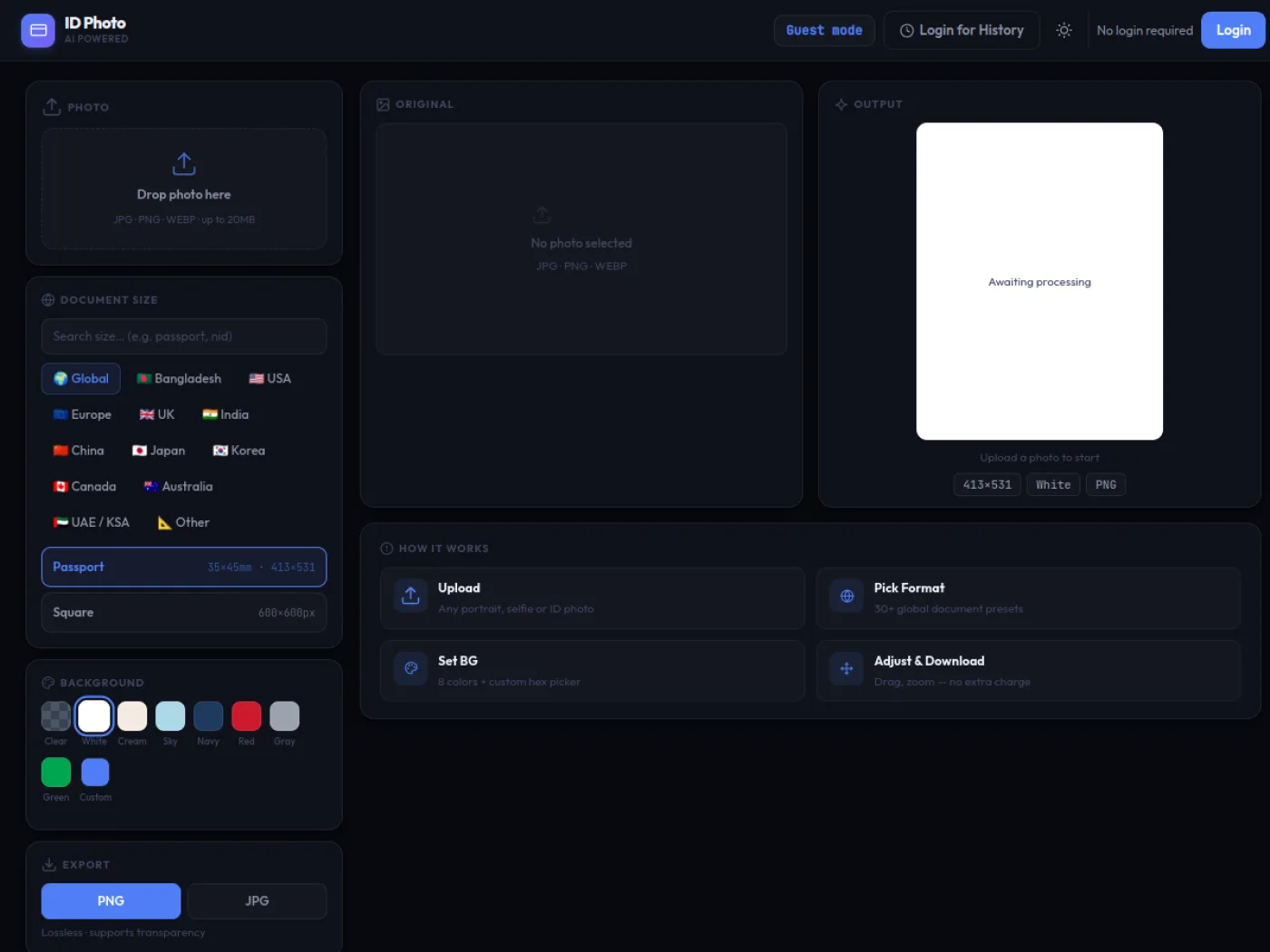 ID Photo — interface preview